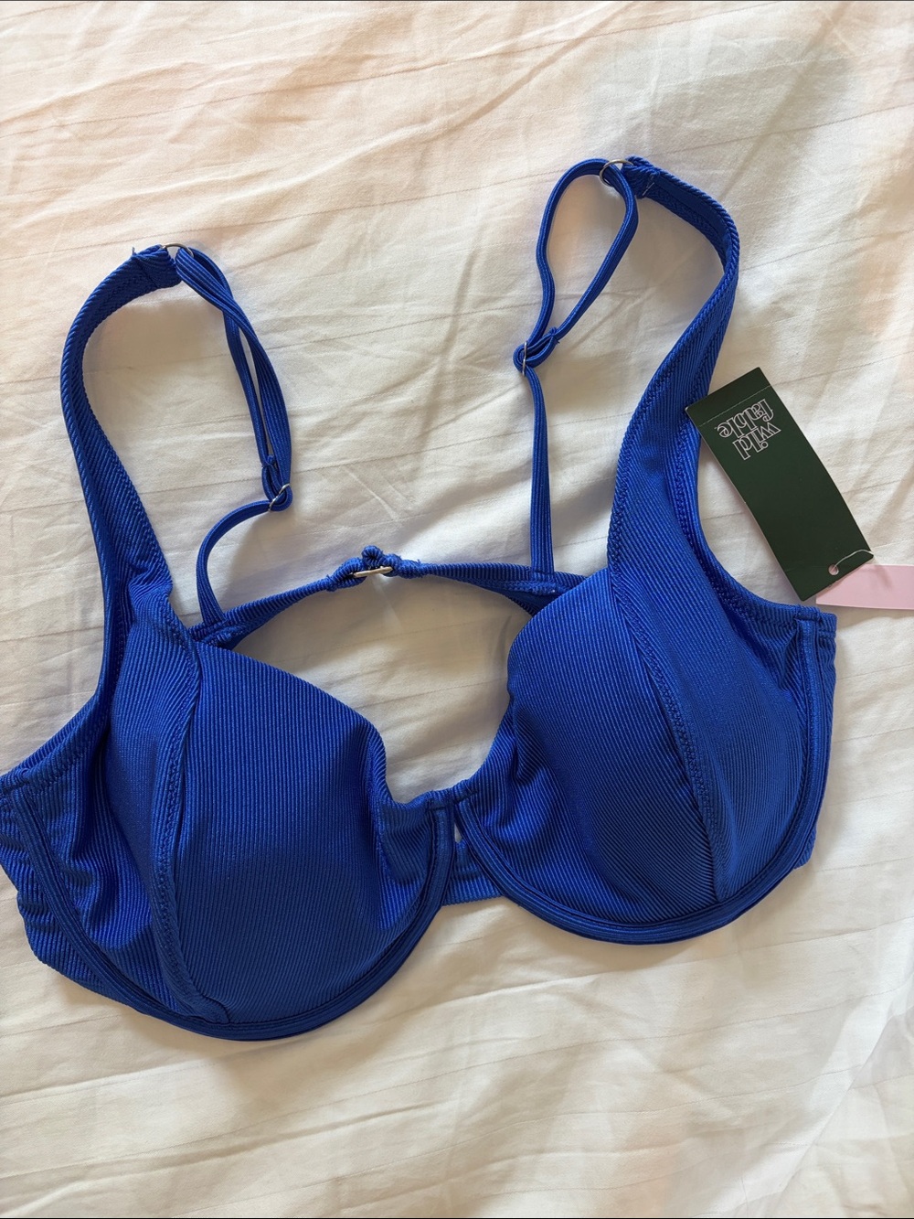 wild fable Royal Blue Ribbed Underwire Bikini Top